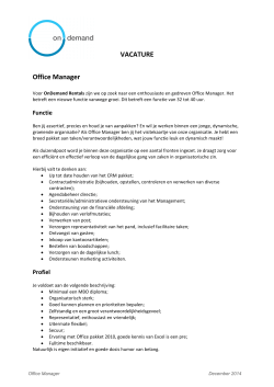 VACATURE Office Manager