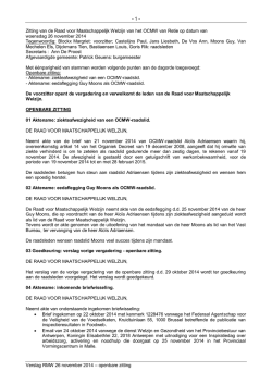 - 1 - Verslag RMW 26 november 2014 – openbare zitting