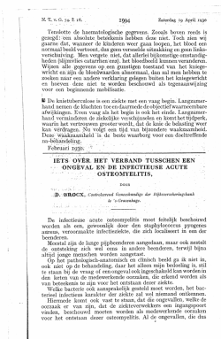 Iets over het verband tusschen een ongeval en de infectieuse acute