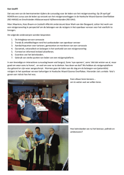 Ken Uzelf!! - Het reizigersoverleg Hoeksche Waard – Goeree