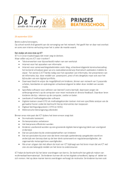 26 september 2014 Beste ouders/verzorgers, Op school wordt druk