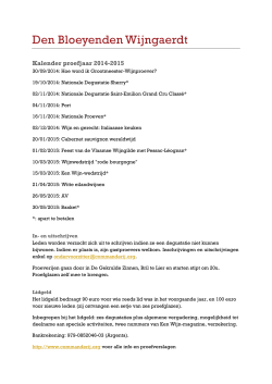 Proefkalender DBW 2014 - 2015
