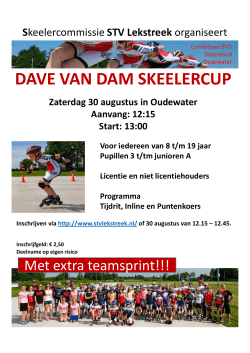 Programma Dave van Dam Cup 30 augustus