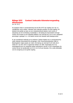 Bijlage XIII Context Indexatie kilometervergoeding dienstreizen