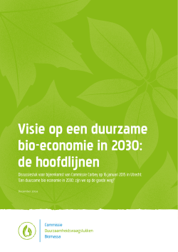 Visie op een duurzame bio-economie in 2030: de hoofdlijnen