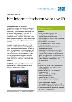 Het informatiescherm voor uw lift