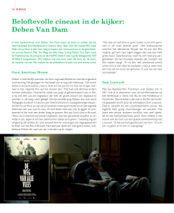 Beloftevolle cineast in de kijker: Deben Van Dam