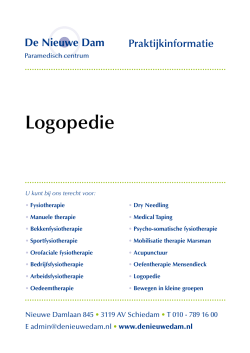 Logopedie - De Nieuwe Dam