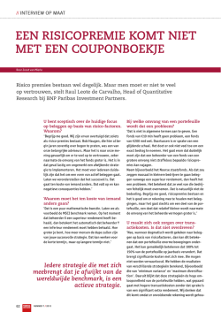 een risicopremie komt niet met een couponboekje