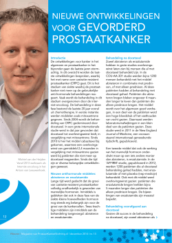 Nieuwe ontwikkelingen voor gevorderd prostaatkanker