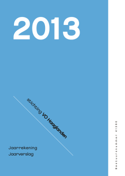Jaarverslag 2013 - Stichting VO Haaglanden