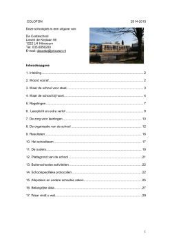 Schoolgids 2014-2015 - Da Costaschool in Hilversum