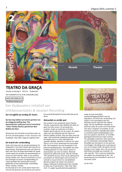 Teatro da Graça Nieuwsbrief 2014 -2