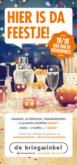 HIER IS DA FEESTJE! - De Kringwinkel Ateljee