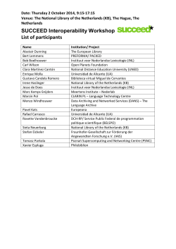 SUCCEED Interoperability Workshop List of participants