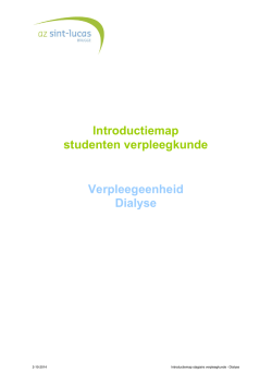 Introductiemap stagiairs verpleegkunde - Dialyse - AZ Sint
