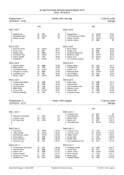 2e dag Provinciale Zwemkampioenschappen 2014 Genk, 18/10