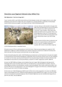 "Historische canon Regiment Infanterie Johan Willem Friso