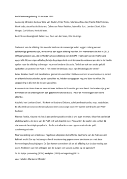 PvdA ledenvergadering 21 oktober 2014 Aanwezig 12