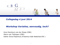 Collegedag 4 juni 2014 Workshop Variaties, eenvoudig - CBG-MEB