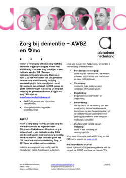 Download - Zorg bij dementie - AWBZ en Wmo