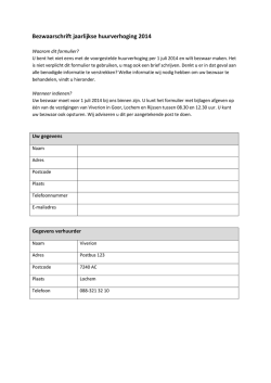 Download het bezwaarformulier huurverhoging 2014