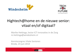 Hightech@home en de nieuwe senior: vitaal en/of