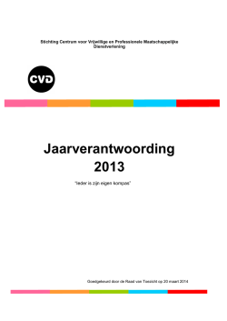 Jaarverantwoording 2013 - Centrum voor Dienstverlening