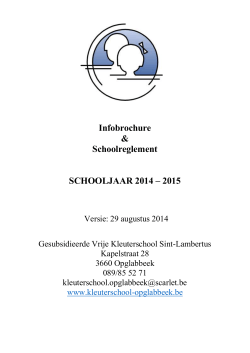 Schoolreglement schooljaar 2014-2015