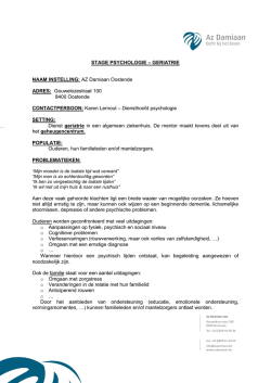 Informatie stage psychologie op dienst Geriatrie - Studenten