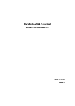 Handleiding Rekentool - nov 2014