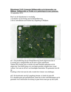 Verslag bijeenkomst NAM - Dorpsraad Bellingwolde