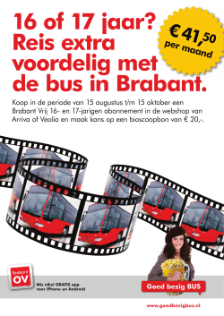16 of 17 jaar? Reis extra voordelig met de bus in Brabant.