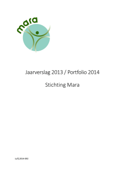 Jaarverslag Mara 2013 Portfolio 2014