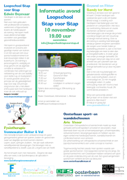 Informatie avond Loopschool Stap voor Stap 10 november 19.00 uur