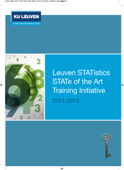 Leuven STATistics STATe of the Art Training Initiative