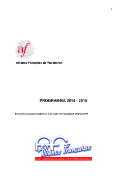 Brochure Alliance Française 2014/2015
