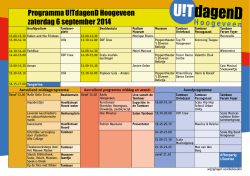 Programma U!TdagenD Hoogeveen zaterdag 6