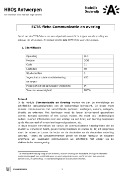 ECTS-fiche Communicatie en overleg