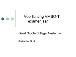 Presentatie examenjaar - Geert Groote College