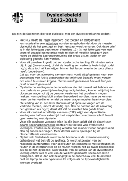dyslexiebeleid, informatie voor ouders en leerlingen