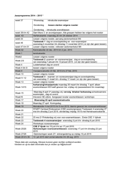 Jaarprogramma - VAVO Rijnmond College