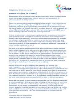 Investeren in onderwijs, niet in leegstand OPINIE DDL