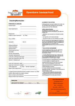 Inschrijfformulier - Prins Alexanderschool