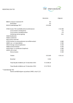 Begroting 2014 - OBS De Merwedonk