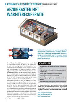 dubbele flux ventilatie afzuigkasten met warmterecuperatie