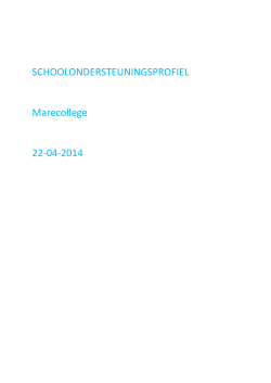 SCHOOLONDERSTEUNINGSPROFIEL Marecollege 22-04-2014
