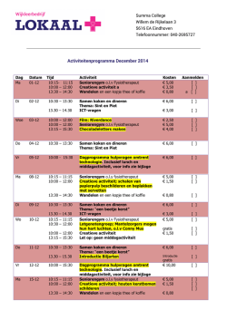 Activiteitenprogramma December 2014