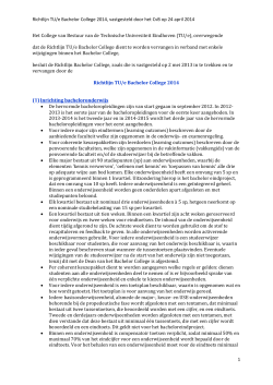 Richtlijn TU/e Bachelor College 2014, vastgesteld door het CvB op