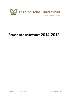 Studentenstatuut 2014-2015 - Theologische Universiteit Kampen
